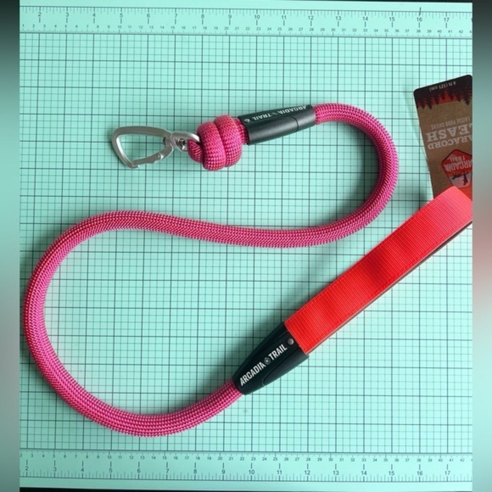 Arcadia Trail Paracord Pink Dog Leash - 4ft Long